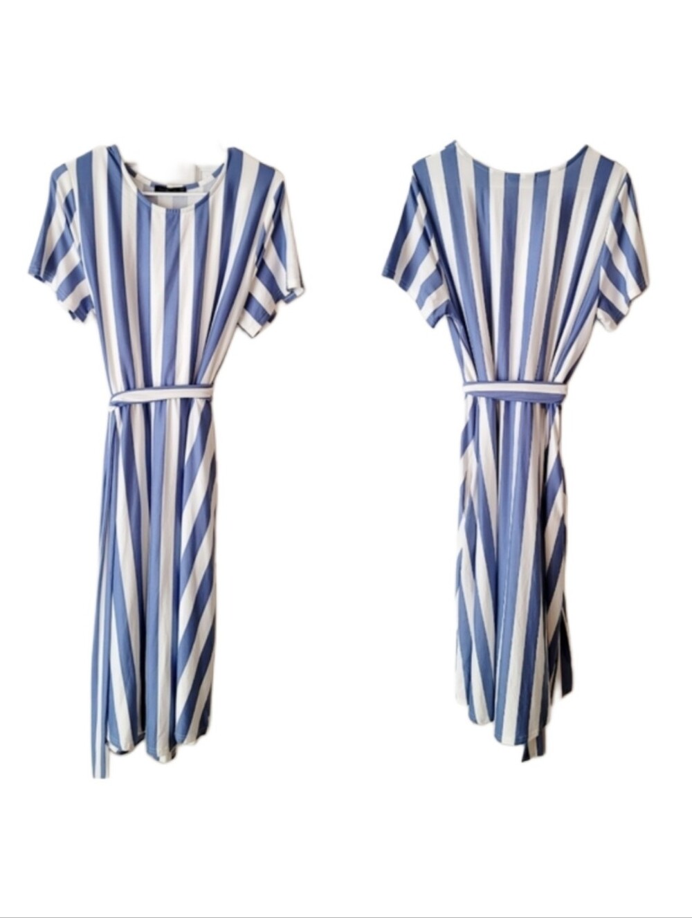 Midi Blue & White Striped Dress